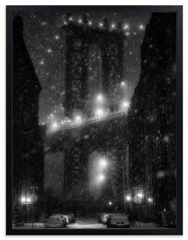 NYC Wall Art - Manhattan Bridge Snowstorm